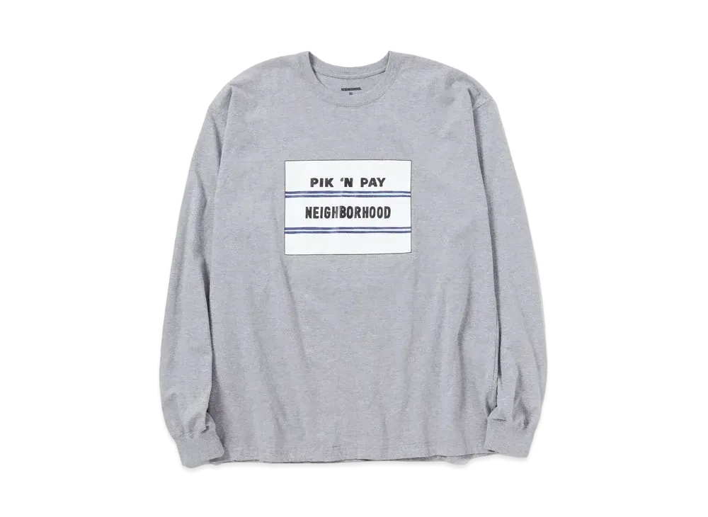 NEIGHBORHOOD NH Tee-15 LS . CO "Gray"