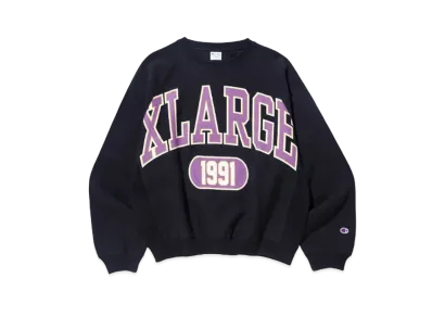 XLARGE x Champion College Raglan Crewneck Sweat "Black"
