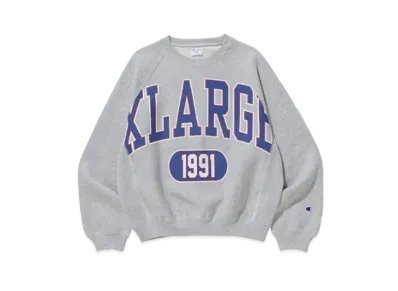XLARGE x Champion College Raglan Crewneck Sweat "Ash"