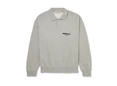 FEAR OF GOD ESSENTIALS Logo Flocked Cotton Jersey Polo Shirt "Dark Oatmeal"