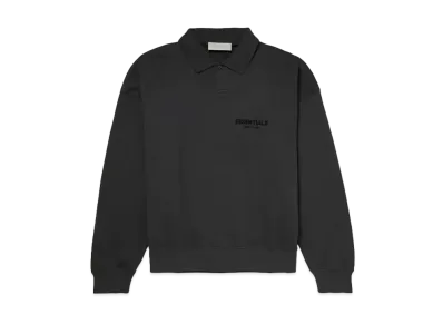 FEAR OF GOD ESSENTIALS Logo Flocked Cotton Jersey Polo Shirt "Stretch Limo"