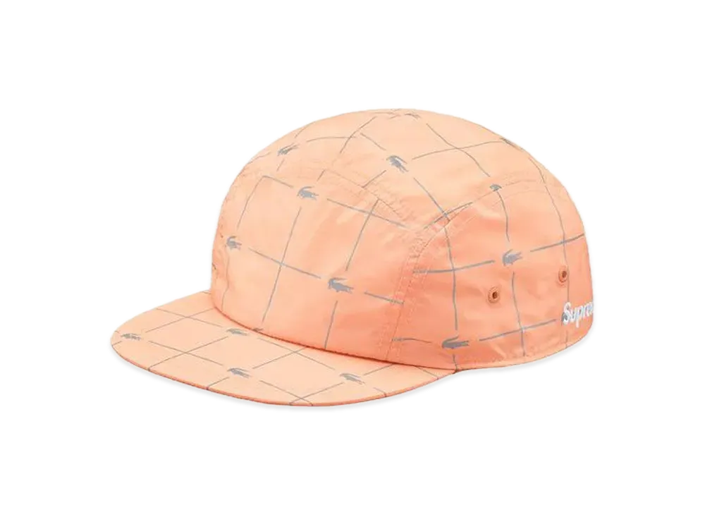 Supreme LACOSTE Reflective Grid Nylon Camp Cap "Peach"
