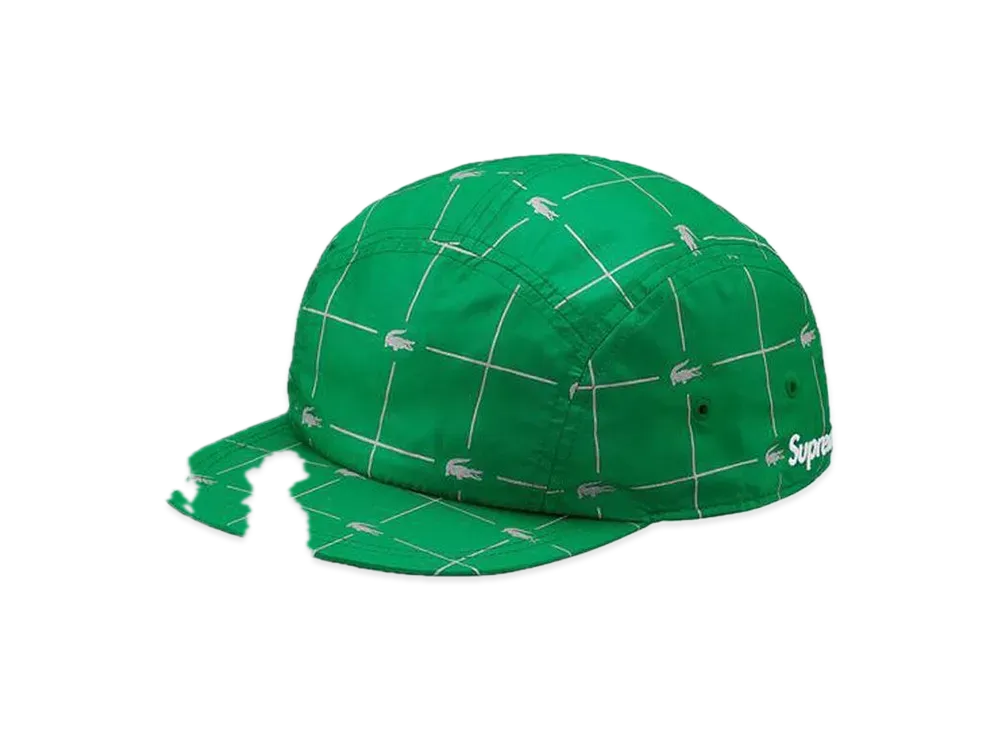 Supreme LACOSTE Reflective Grid Nylon Camp Cap "Green"