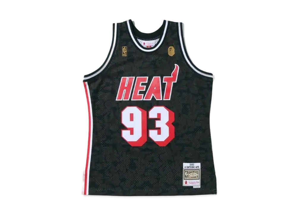 アベイシングエイプ x ミッチェルアンドネス NBA マイアミ ヒート ジャージ タンクトップ "ブラック"
