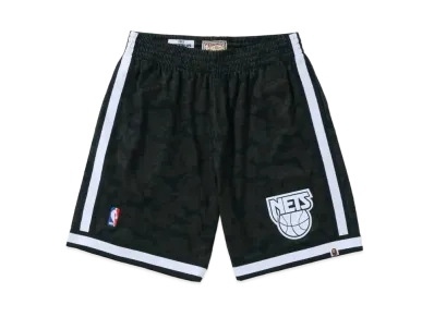 A BATHING APE x Mitchell&Ness x NBA NEW JERSEY NETS Jersey Shorts "Black"