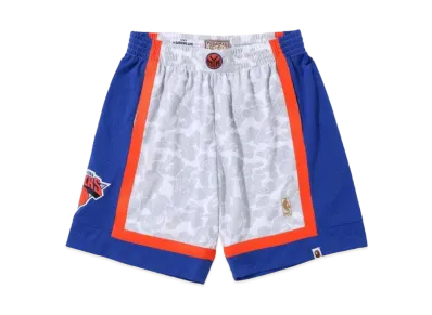 A BATHING APE x Mitchell&Ness x NBA NEW YORK KNICKS Jersey Shorts "White"