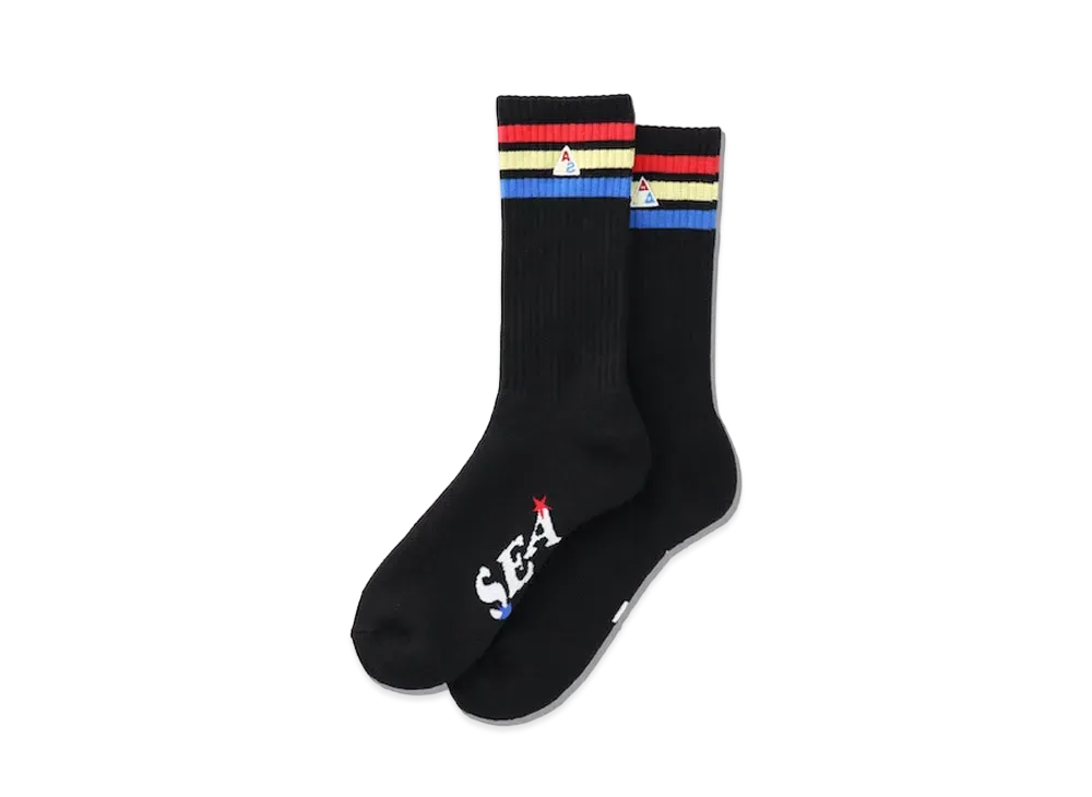 WIND AND SEA x HUF Crew Socks "Black"