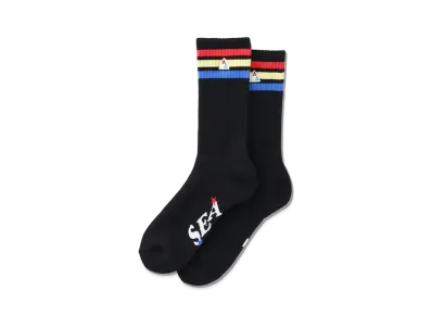 WIND AND SEA x HUF Crew Socks "Black"