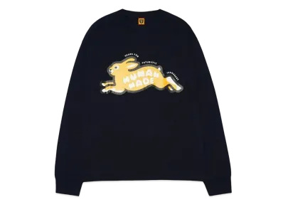 HUMAN MADE RABBIT L/S T-SHIRT "Navy"