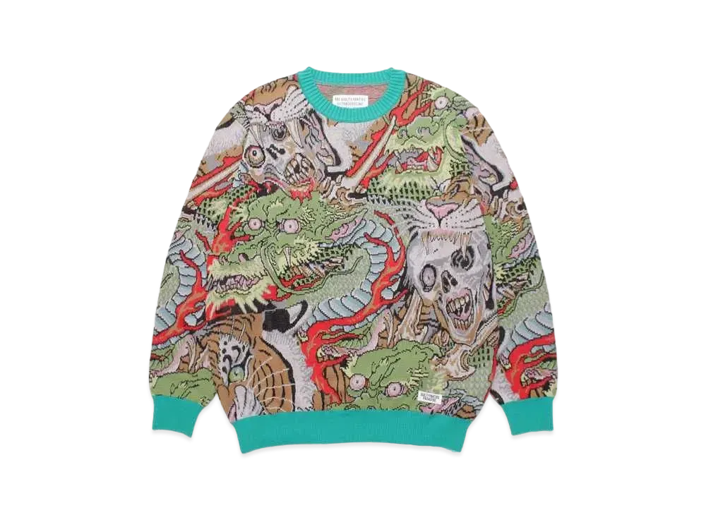 WACKO MARIA TIM LEHI / Jacquard Sweater "Green"