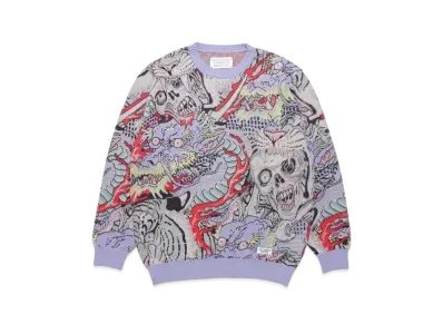 WACKO MARIA TIM LEHI / Jacquard Sweater "Purple"