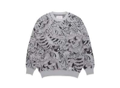 WACKO MARIA TIM LEHI / Jacquard Sweater "Gray"