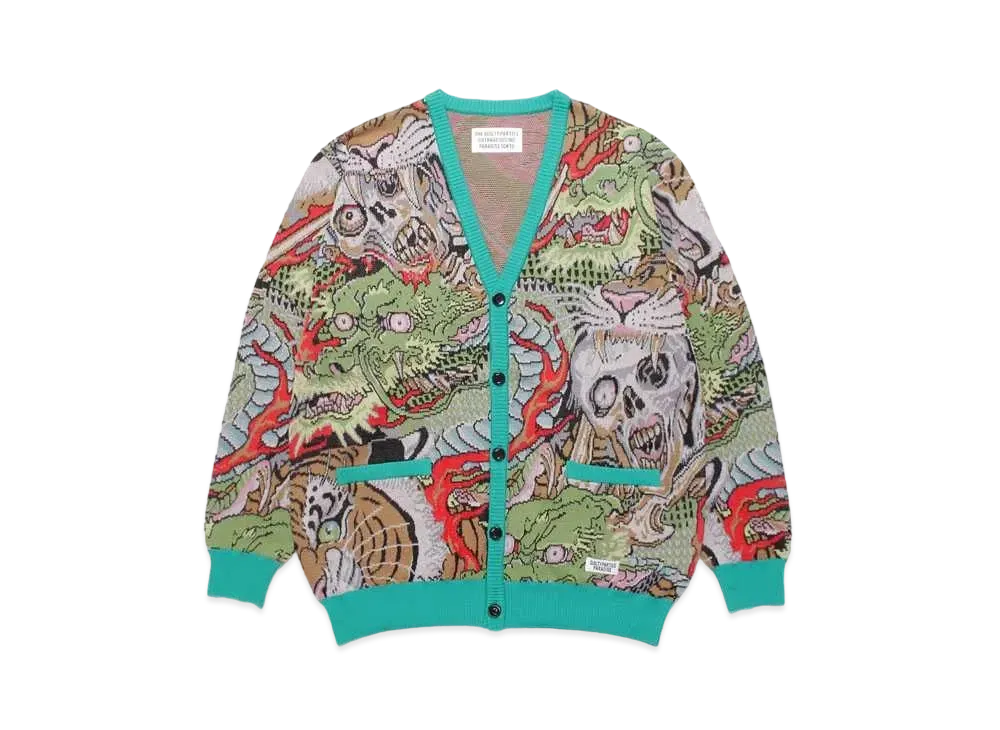 WACKO MARIA TIM LEHI / Jacquard Cardigan "Green"