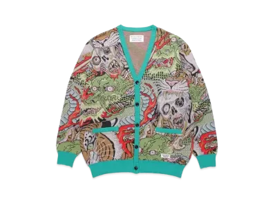 WACKO MARIA TIM LEHI / Jacquard Cardigan "Green"