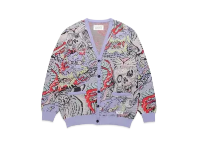 WACKO MARIA TIM LEHI / Jacquard Cardigan "Purple"