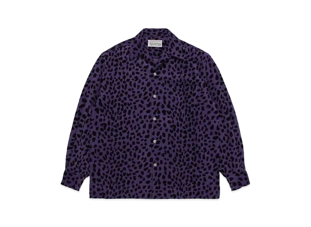 WACKO MARIA Corduroy Open Collar Shirt "Purple"