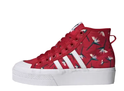 adidas Women's Nizza Platform Mid "Power Red/Core Black"