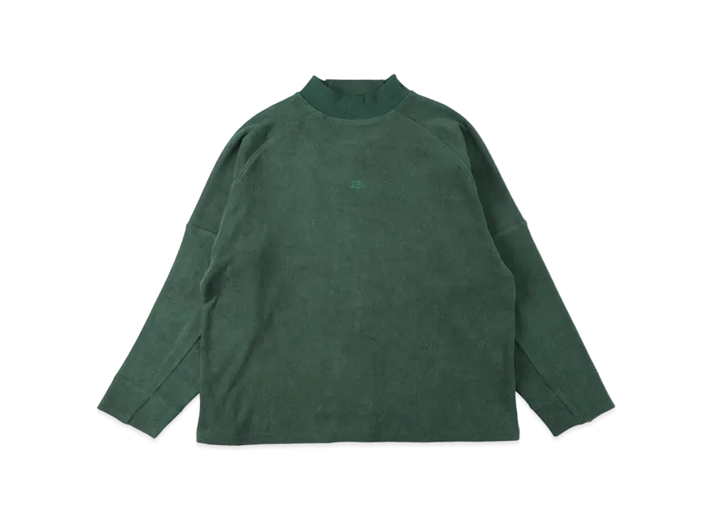 WIND AND SEA Soft Pile Mock Neck "Green"