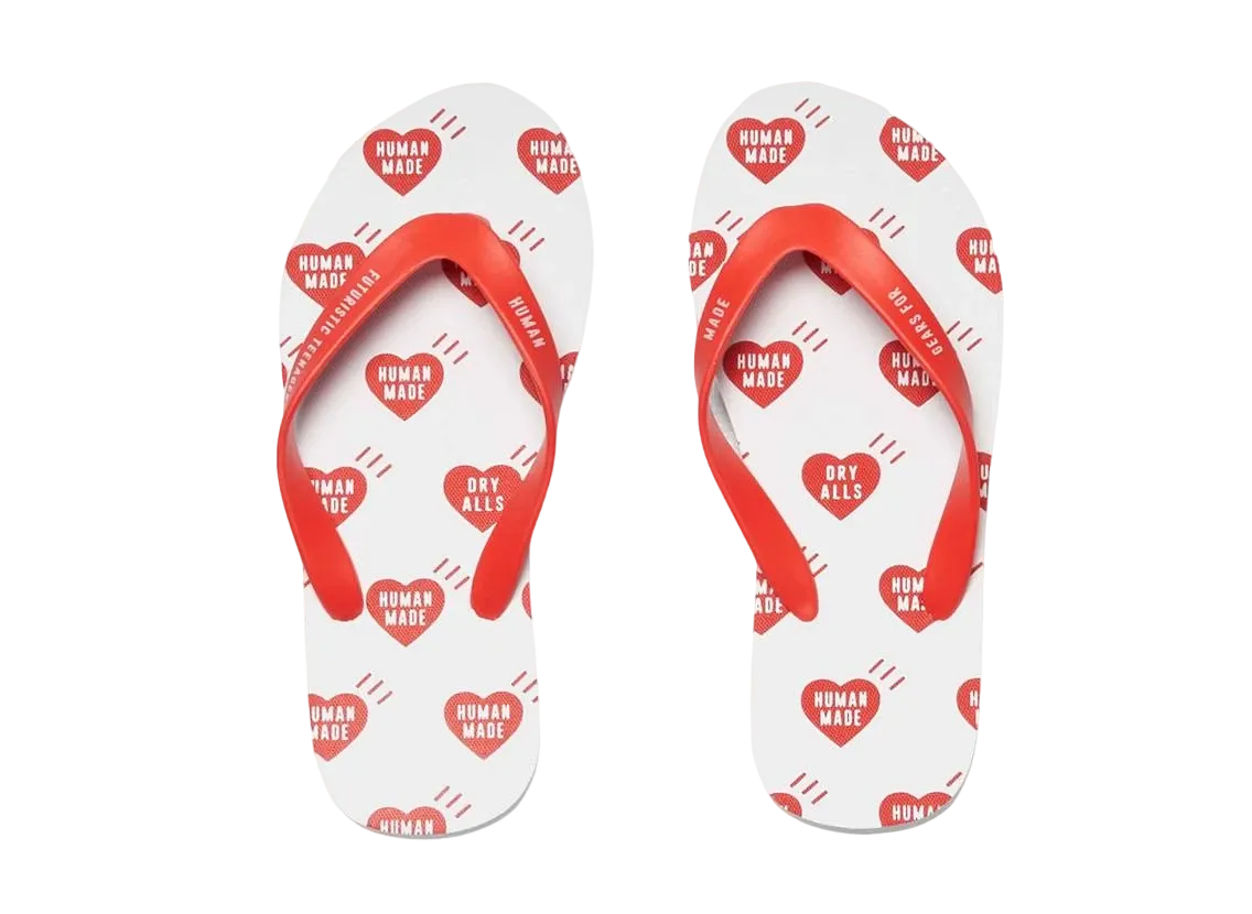 HUMAN MADE HEART FLIP-FLOPS "Red"