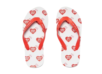 HUMAN MADE HEART FLIP-FLOPS "Red"