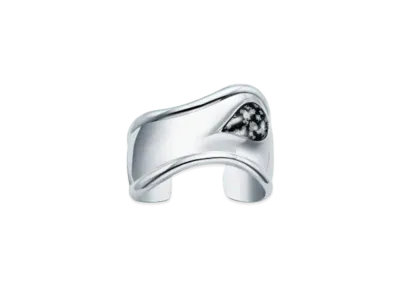 Tiffany & Co. Elsa Peretti Small Bone Cuff Snowflake Obsidian "Silver"