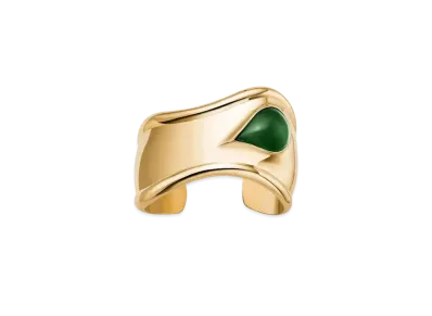 Tiffany & Co. Elsa Peretti Small Bone Cuff Green Jade "Gold"