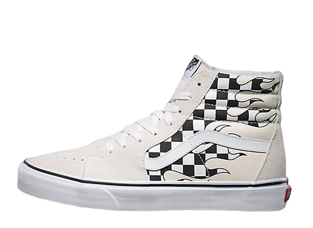 Vans Sk8-Hi "Checkerboard Flame White"