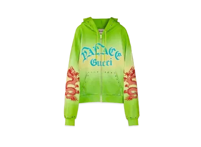 PALACE GUCCI Studded And Embroidered Tie-dye Sweatshirt "Green"
