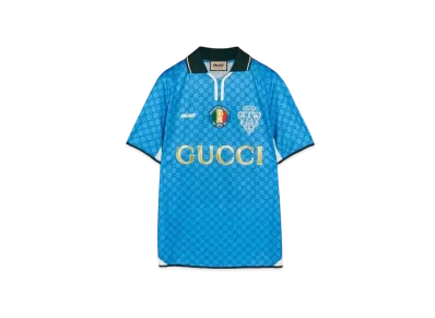 PALACE GUCCI Printed All-Over GG Football Technical Jersey T-shirt "Blue"