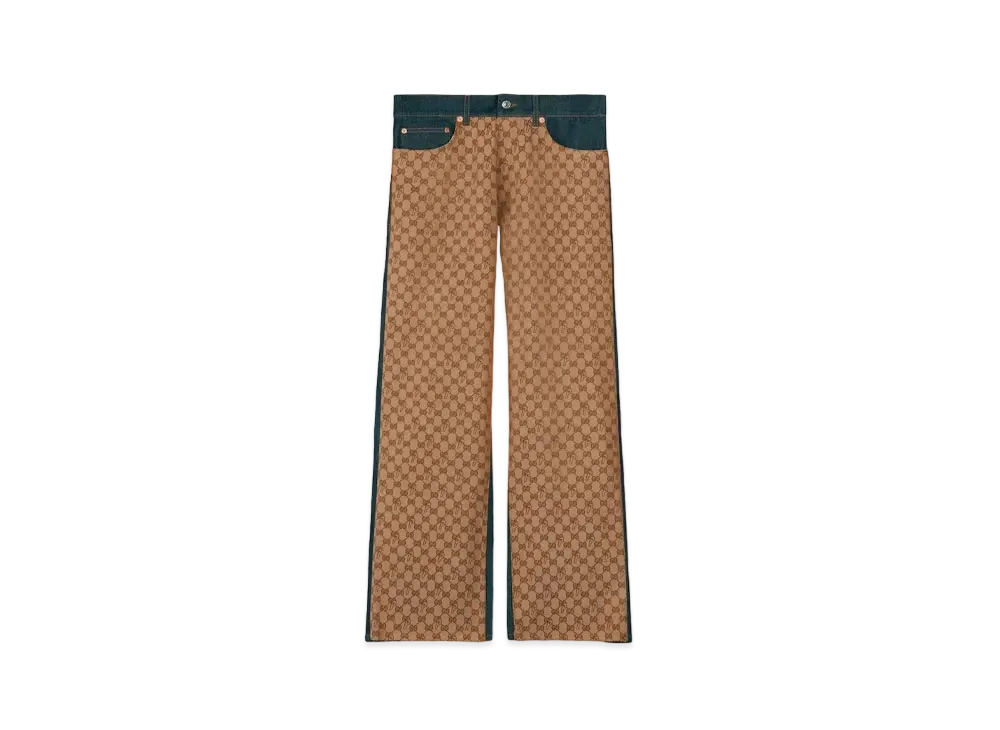 PALACE GUCCI GG-P Pattern Baggy Jeans "Dark Blue"