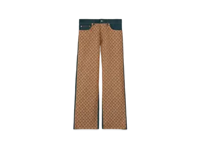 PALACE GUCCI GG-P Pattern Baggy Jeans "Dark Blue"