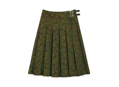 PALACE GUCCI Canvas GG-P Kilt With G Square Buckles "Camouflage"