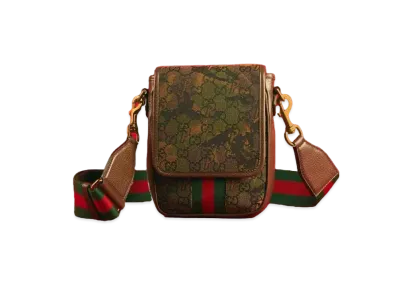 PALACE GUCCI GG-P Canvas Messenger Bag With Web Shoulder Strap "Camouflage"