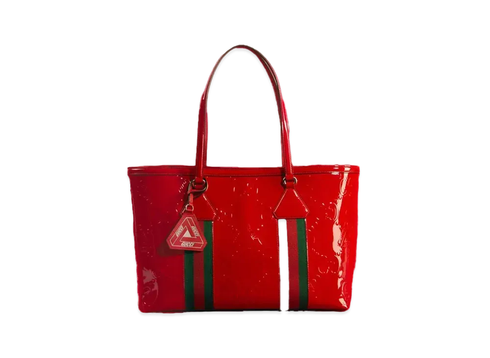 PALACE GUCCI Embossed GG Jumbo Patent Leather Tote Bag 