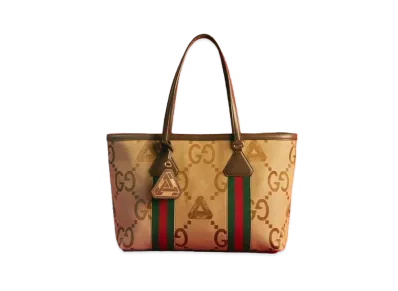 PALACE GUCCI GG Jumbo Canvas Tote Bag With Web Details "Beige"