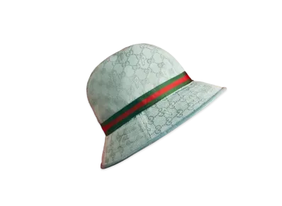 PALACE GUCCI GG-P Canvas Fedora With Web And Logo Detail "Pale Blue"