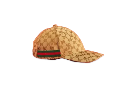 PALACE GUCCI GG-P Canvas Baseball Hat "Beige"