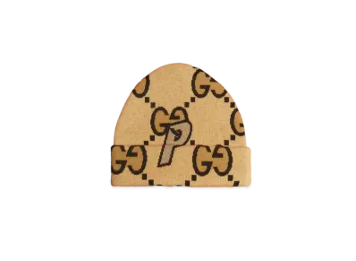 PALACE GUCCI Wool Large GG-P Beanie "Beige"