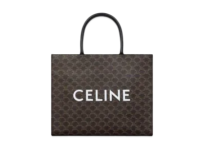 CELINE Horizontal Cabas In Triomphe Canvas With Celine Print "Black"