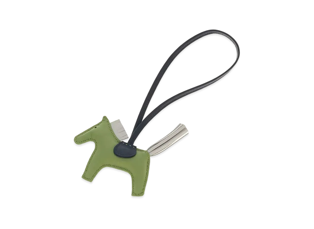 Hermes Rodeo PM Charm "Vert Criquet/Bleu Brume/Blue De Malte"
