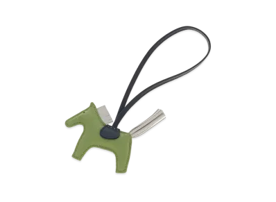 Hermes Rodeo PM Charm "Vert Criquet/Bleu Brume/Blue De Malte"