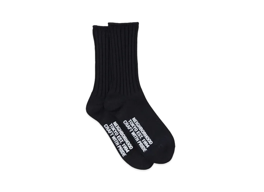 NEIGHBORHOOD Rib Socks . CA "Black"