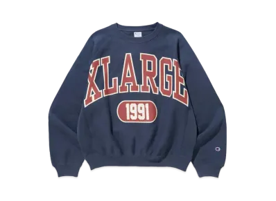 XLARGE x Champion College Raglan Crewneck Sweat "Navy"