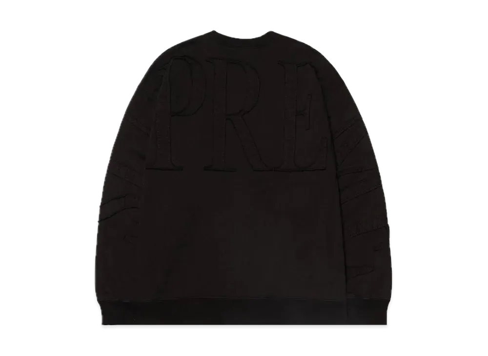 Supreme Tonal Applique Crewneck "Black"