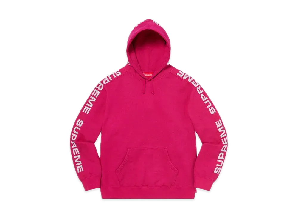 Supreme Metallic Rib Hooded Sweatshirt "Fuchsia"
