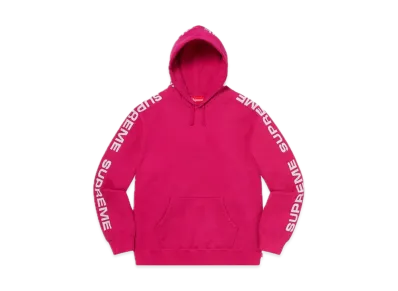 Supreme Metallic Rib Hooded Sweatshirt "Fuchsia"
