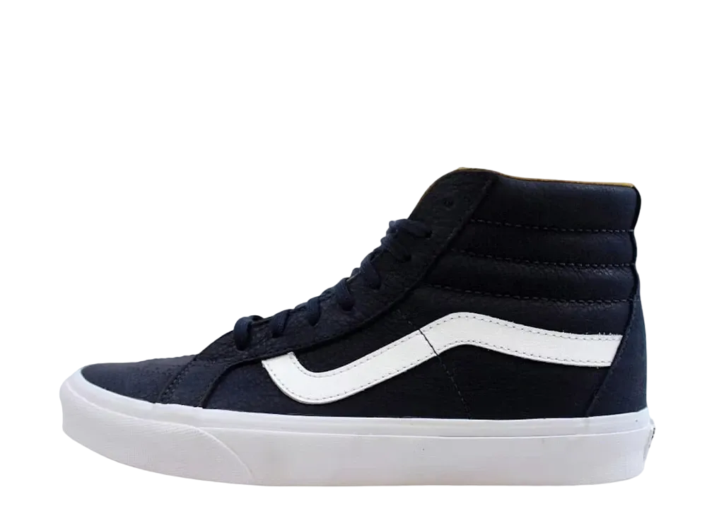 バンズ スケートハイ リイシュー プレミアム レザー "ネイビー"