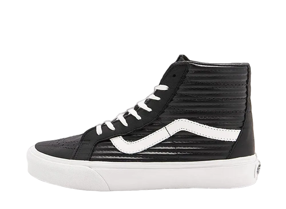 バンズ ウィメンズ スケートハイ モト レザー "ブラック ホワイト"