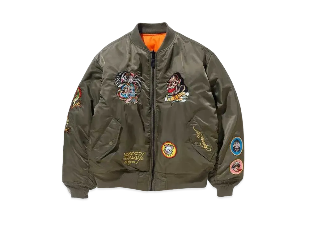 XLARGE x Edhardy Reversible Military Jacket "Olive"