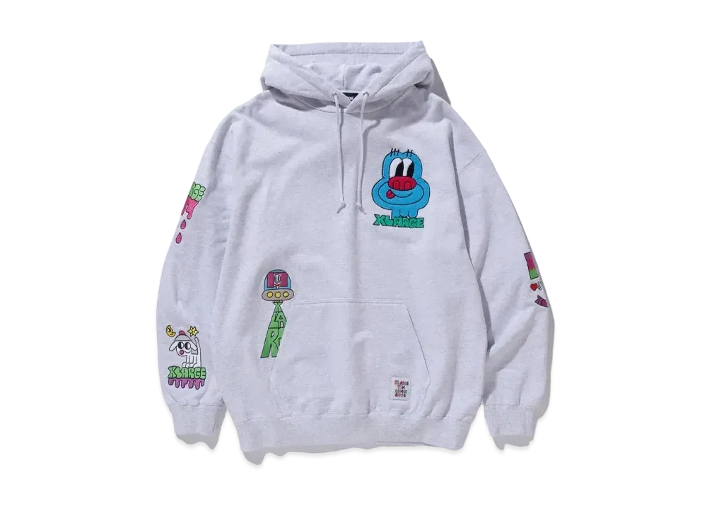 XLARGE Tim Comix Chenille Embroidered Hooded Sweat "Ash"